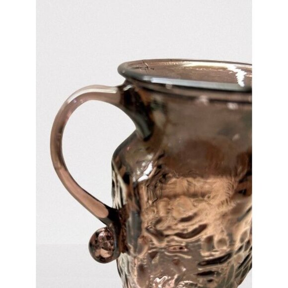 Morgantown Crinkle Amethyst Glass Ocknor Shape Pitcher Creamer 4.5" - Picture 5 of 8